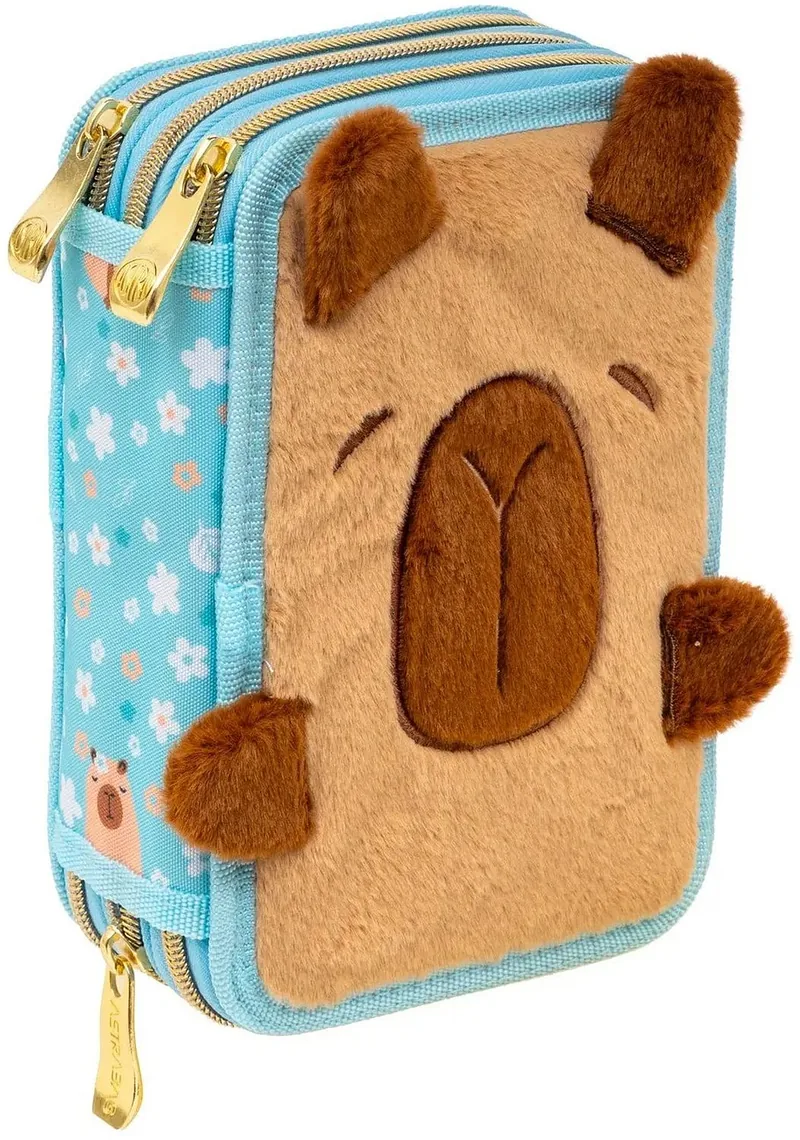 Neceser Astra Fluffy Capy Cu Accesorii 3 Fermoare