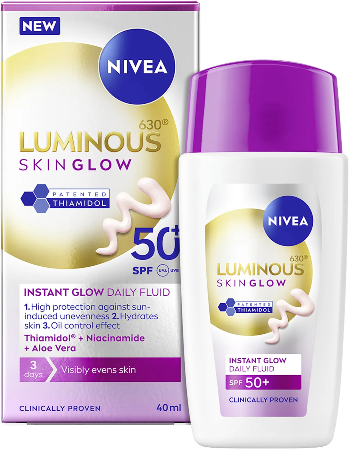 Fluid Facial de Zi Nivea Luminous Skin Glow SPF50+ 40ml