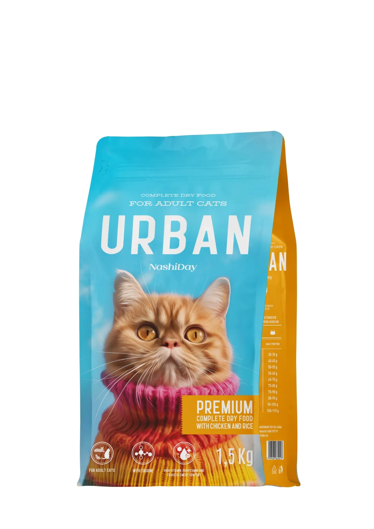 Hrana Uscata pentru Pisici NashiDay Urban Pui si Orez 1.5kg