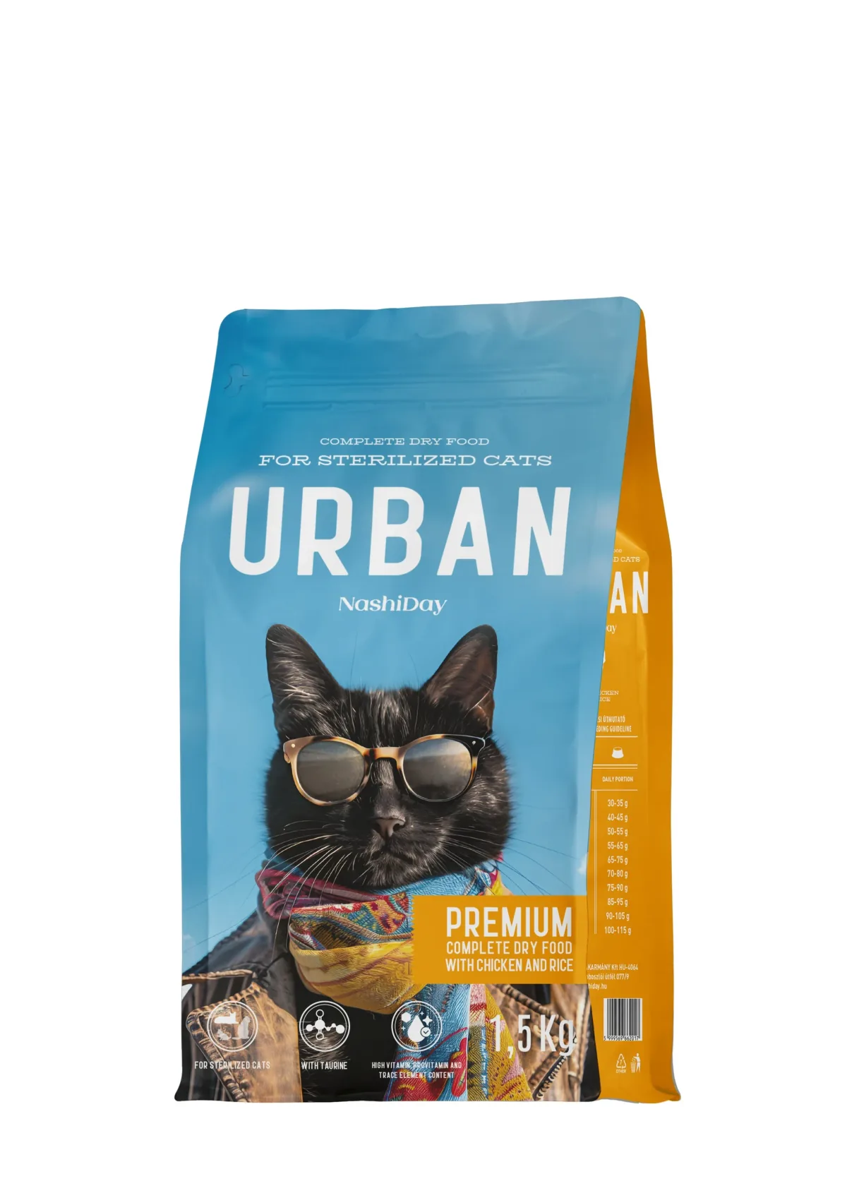 Hrana Uscata Pisici NashiDay Urban Sterilizate Pui si Orez 1.5kg