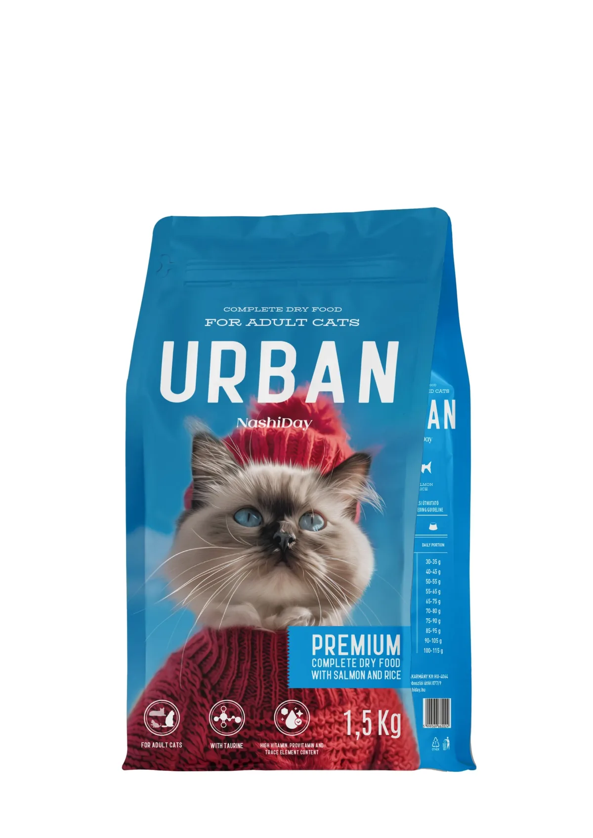 Hrana Uscata pentru Pisici NashiDay Urban Somon si Orez 1.5kg