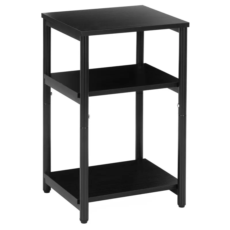 Noptiera Brius 3 Rafturi Cadru Metalic Industrial 35x31x59 cm Negru
