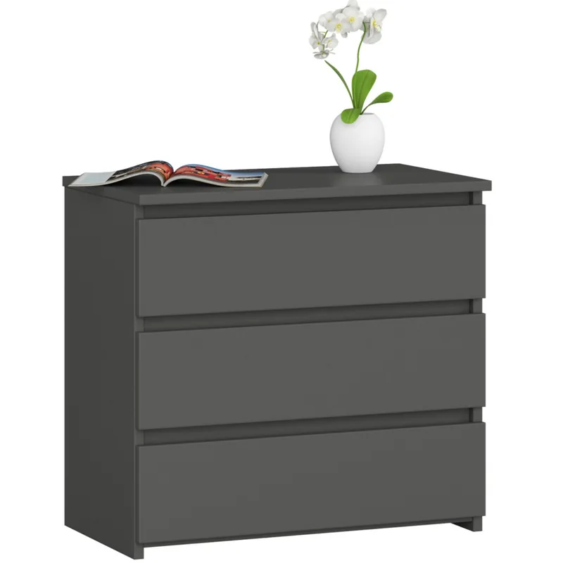Noptiera Brius 3 Sertare 60x35x57 cm Gri