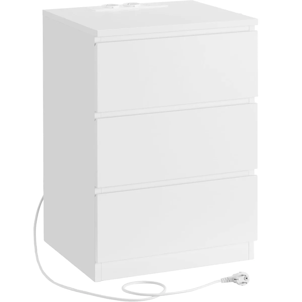Noptiera Brius 3 Sertare PAL 2 Prize 2 USB 40x35x59cm Alb