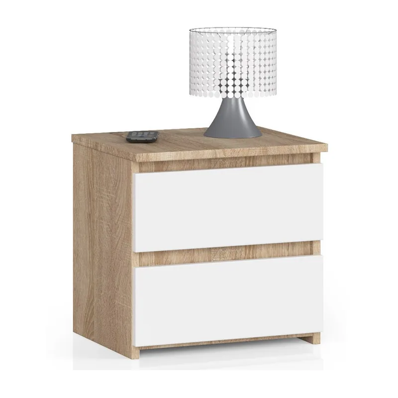 Noptiera Brius CL2 2 Sertare Stejar Sonoma Alb