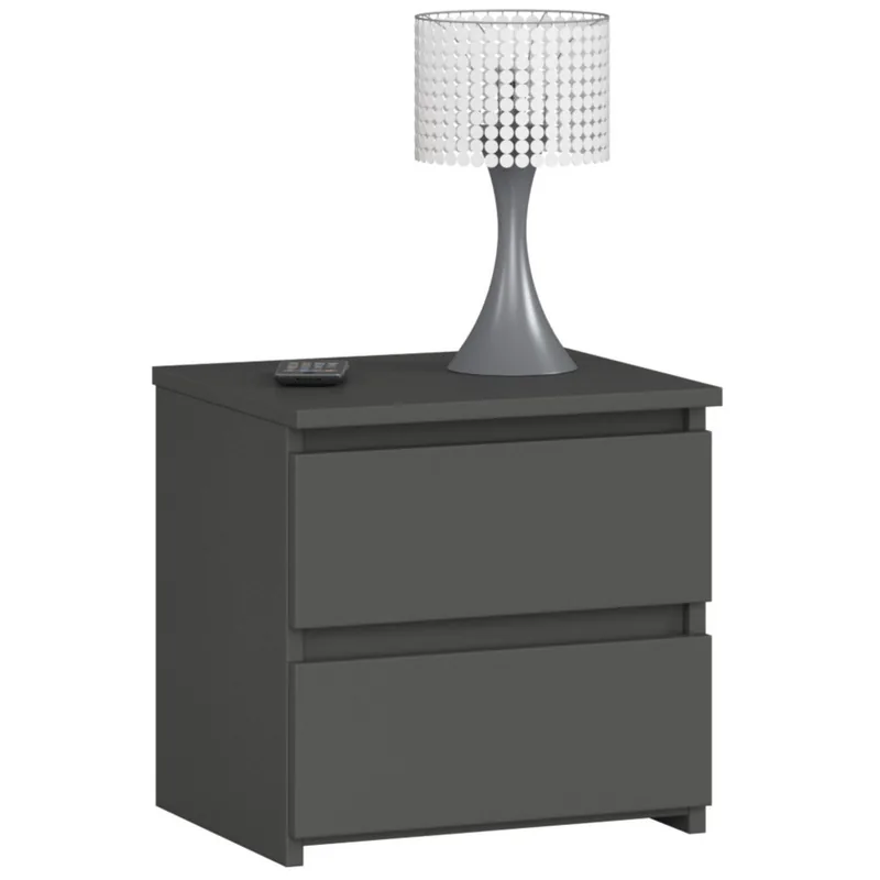 Noptiera Brius CL2 40x35x40cm 2 Sertare Gri Grafit