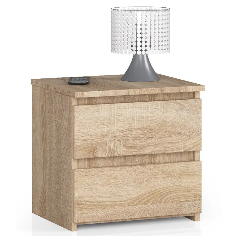 Noptiera Brius CL2 40x35x40cm 2 Sertare Stejar Sonoma