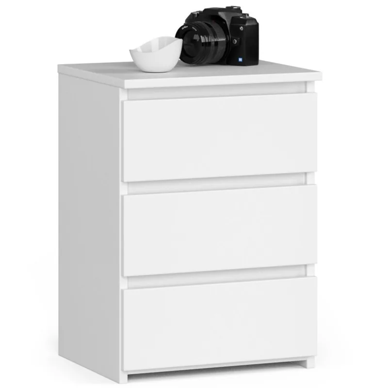 Noptiera Brius CLP 3 Sertare 40x35x57cm Alb