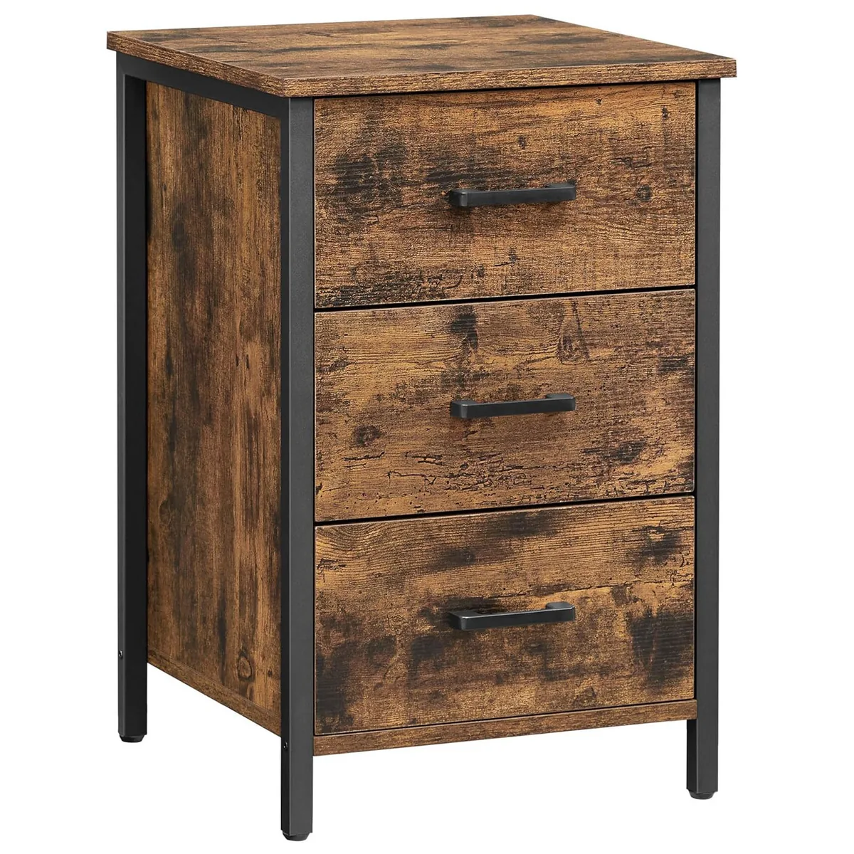 Noptiera Brius VINCYER 3 Sertare 40x40x60cm Maro Rustic