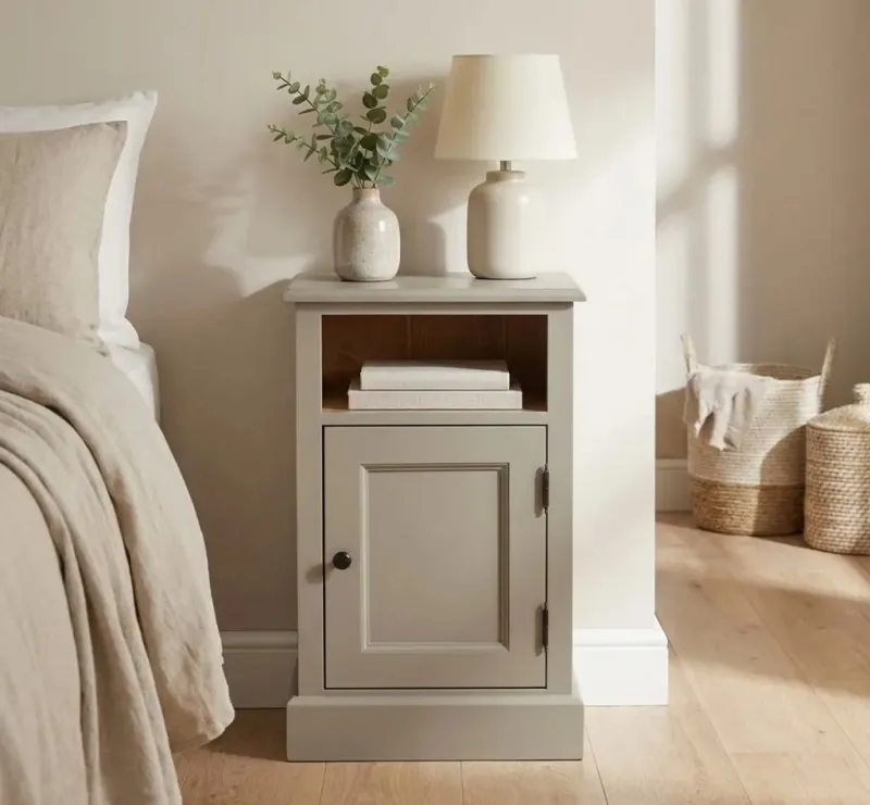 Noptiera Studio Szel 1 Usa si Spatiu Deschis Dim Gray/Light Walnut Waxed