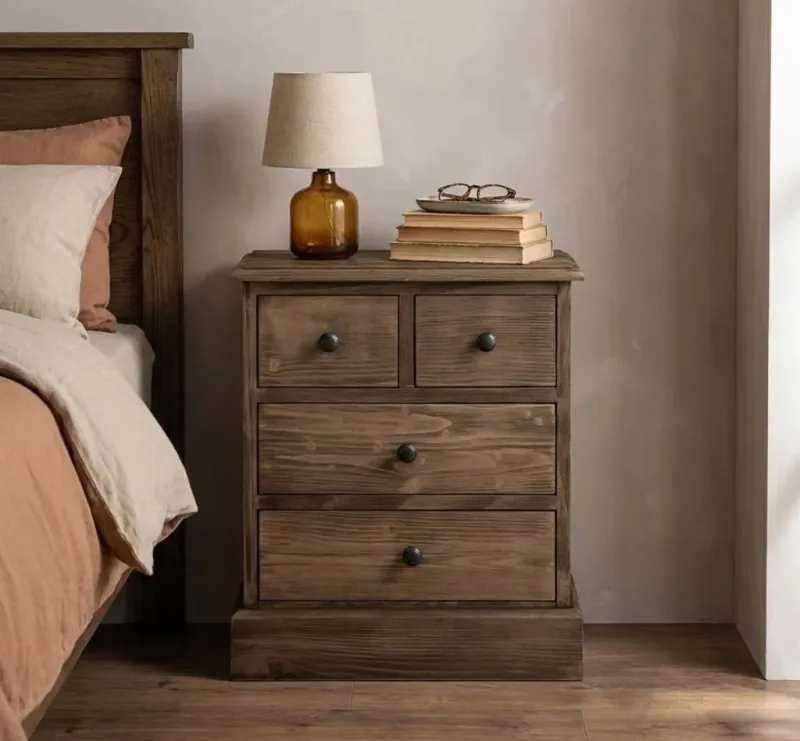 Noptiera Studio Szel 4 Sertare Stone Brown
