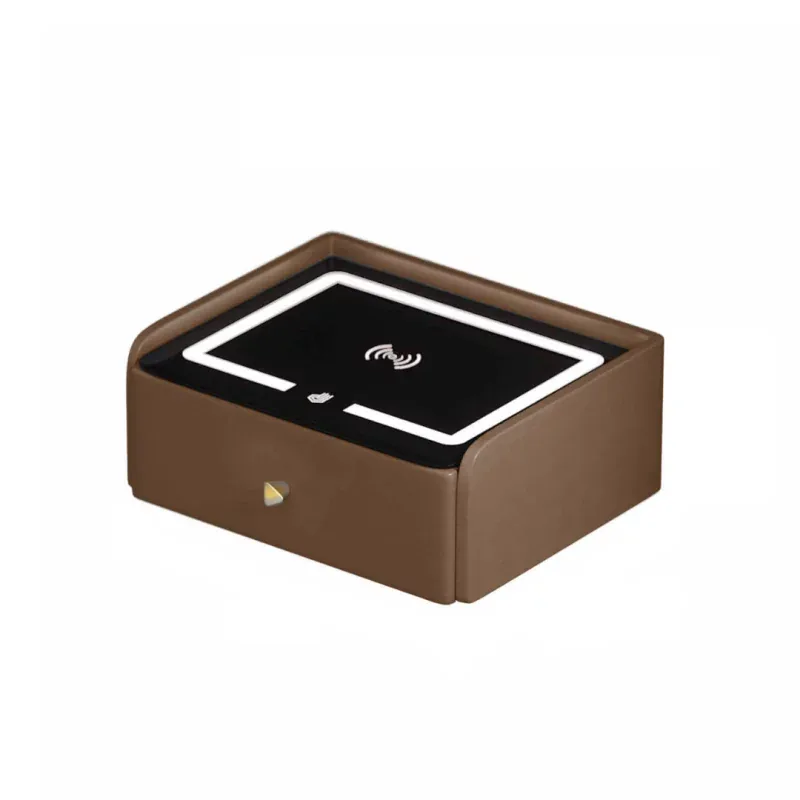Noptiera Inteligenta SmartHeater Incarcare Wireless LED USB-C Bluetooth 10W Maro