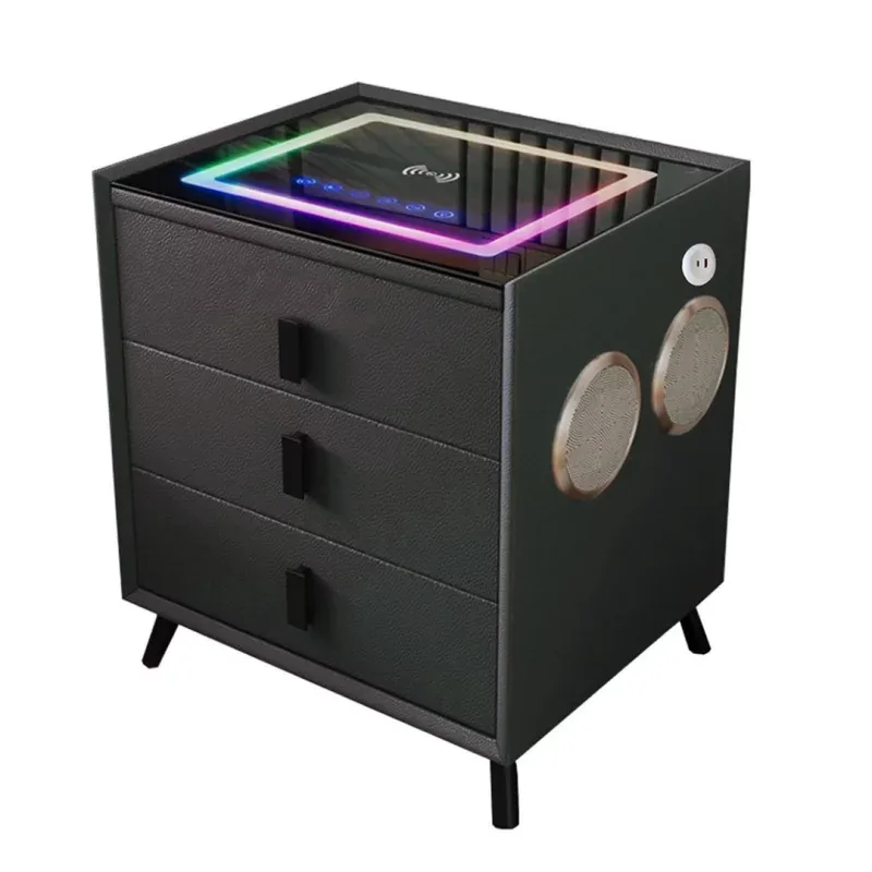 Noptiera Inteligenta SmartHeater 3 Sertare Wireless LED Bluetooth Negru