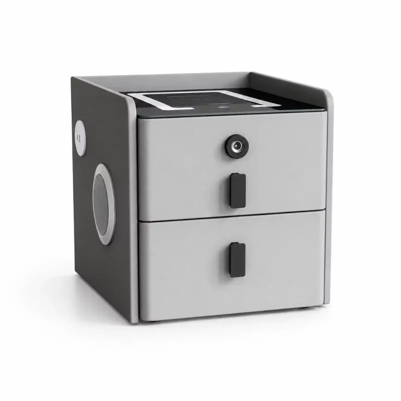 Noptiera SmartHeater Inteligenta Slim Wireless BT Amprenta 2 Sertare Antracit