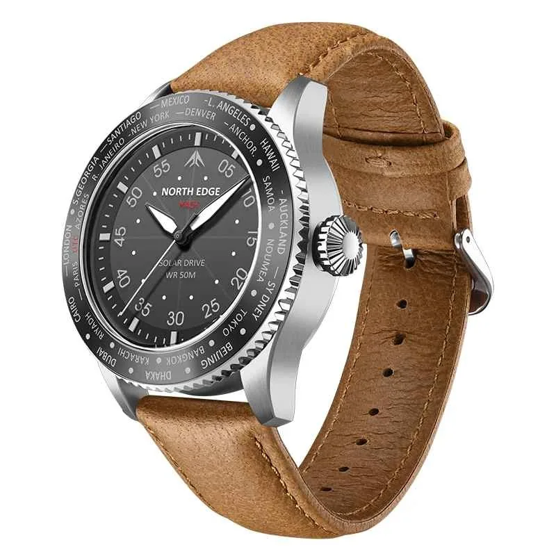 North Edge Mach Ceas Sport Solar Diver Aliaj Inox Negru