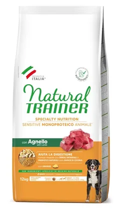 Hrana Uscata Caini Natural Trainer Sensitive No Gluten Medium-Maxi Adult Miel 12kg