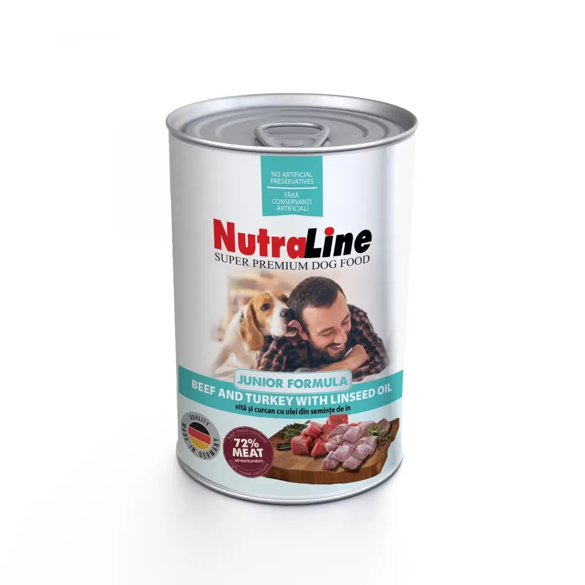 Hrana Umeda pentru Caini Nutraline Junior Vita Curcan si Ulei de In 800g