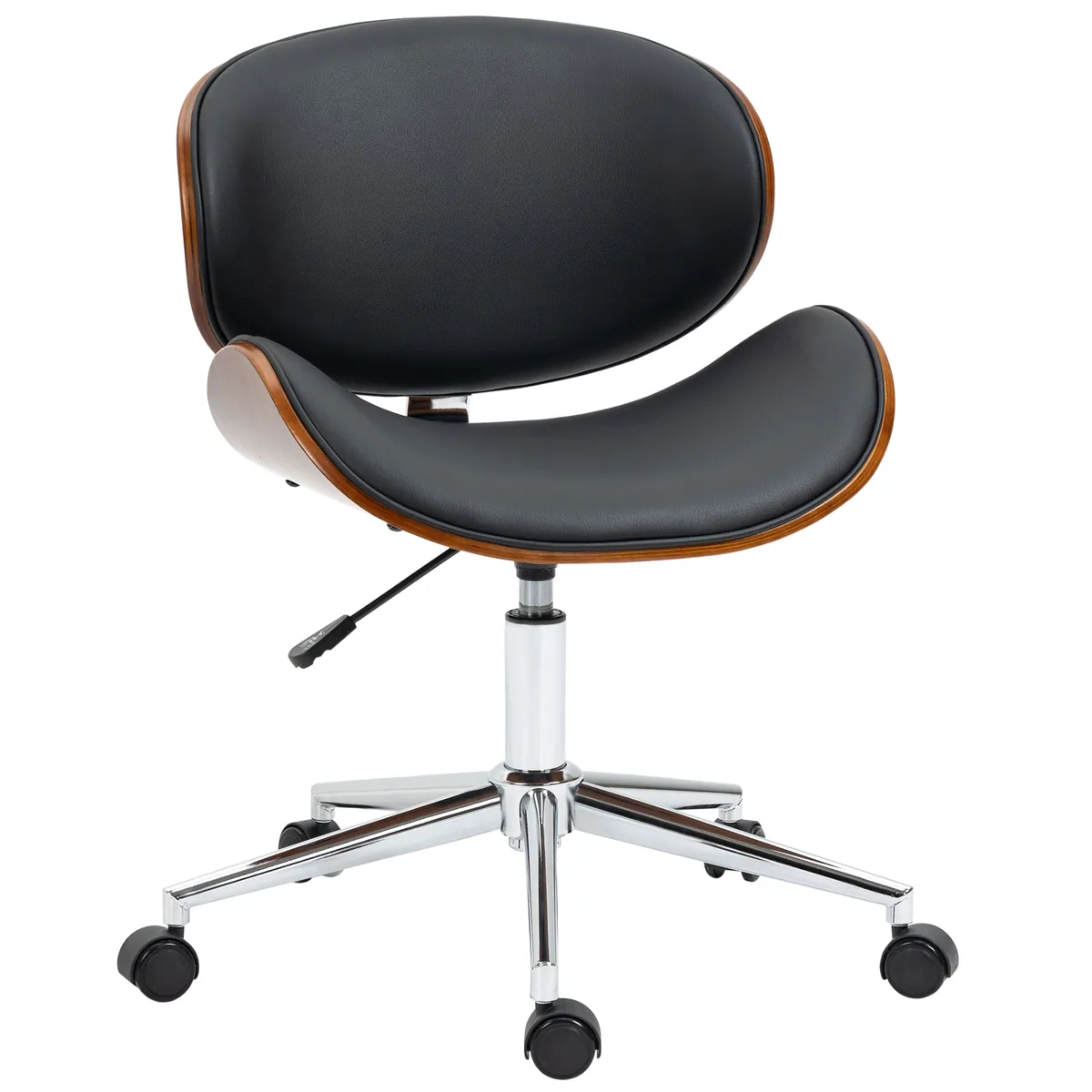 Scaun de Birou Vinsetto Vintage Lemn Plop Invelis Sintetic Reglabil Inaltime 360°