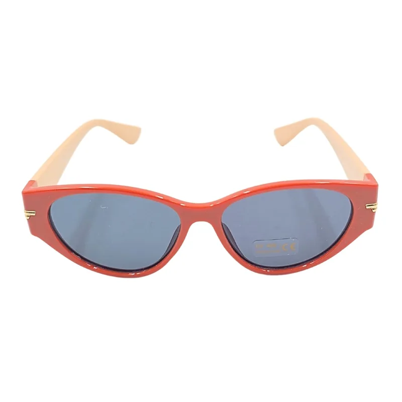 Ochelari de Soare Tiara Dama Rosu Corai Intens Cat-Eye Lentile Negre
