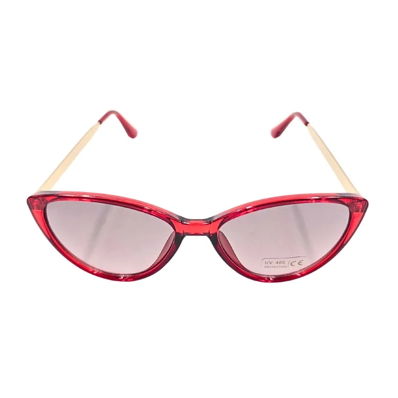 Ochelari de Soare Tiara Dama Rosu Rubin Cat-Eye Lentile Roz Fumuriu UV400