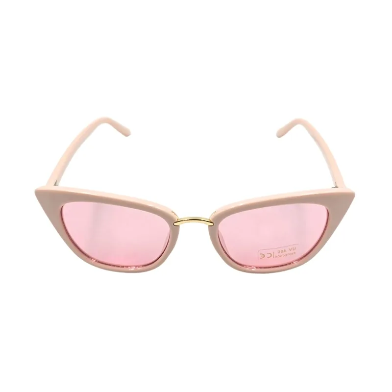 Ochelari de Soare Tiara Dama Roz Pudrat Mat Detaliu Auriu Cat-Eye