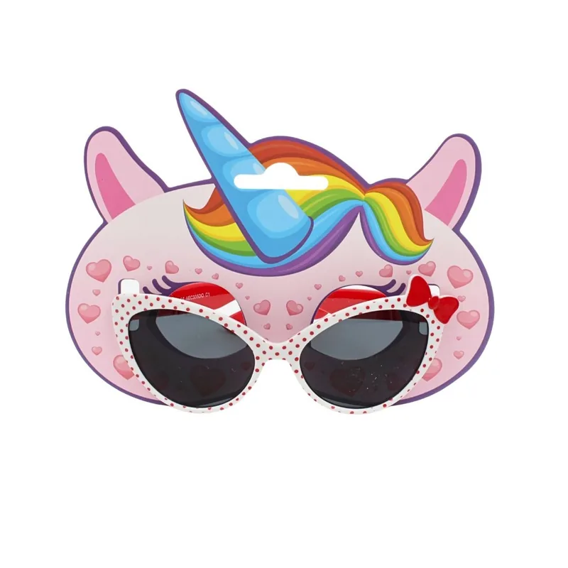 Ochelari de Soare Copii Gift Design Cat-Eye Alb Buline Rosii Fundita Decorativa