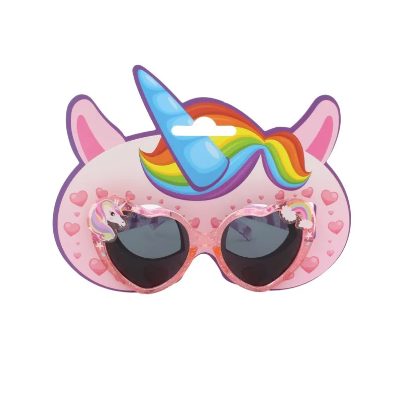 Ochelari de Soare Gift Design Copii Inimă Roz cu Sclipici Unicorn și Curcubeu
