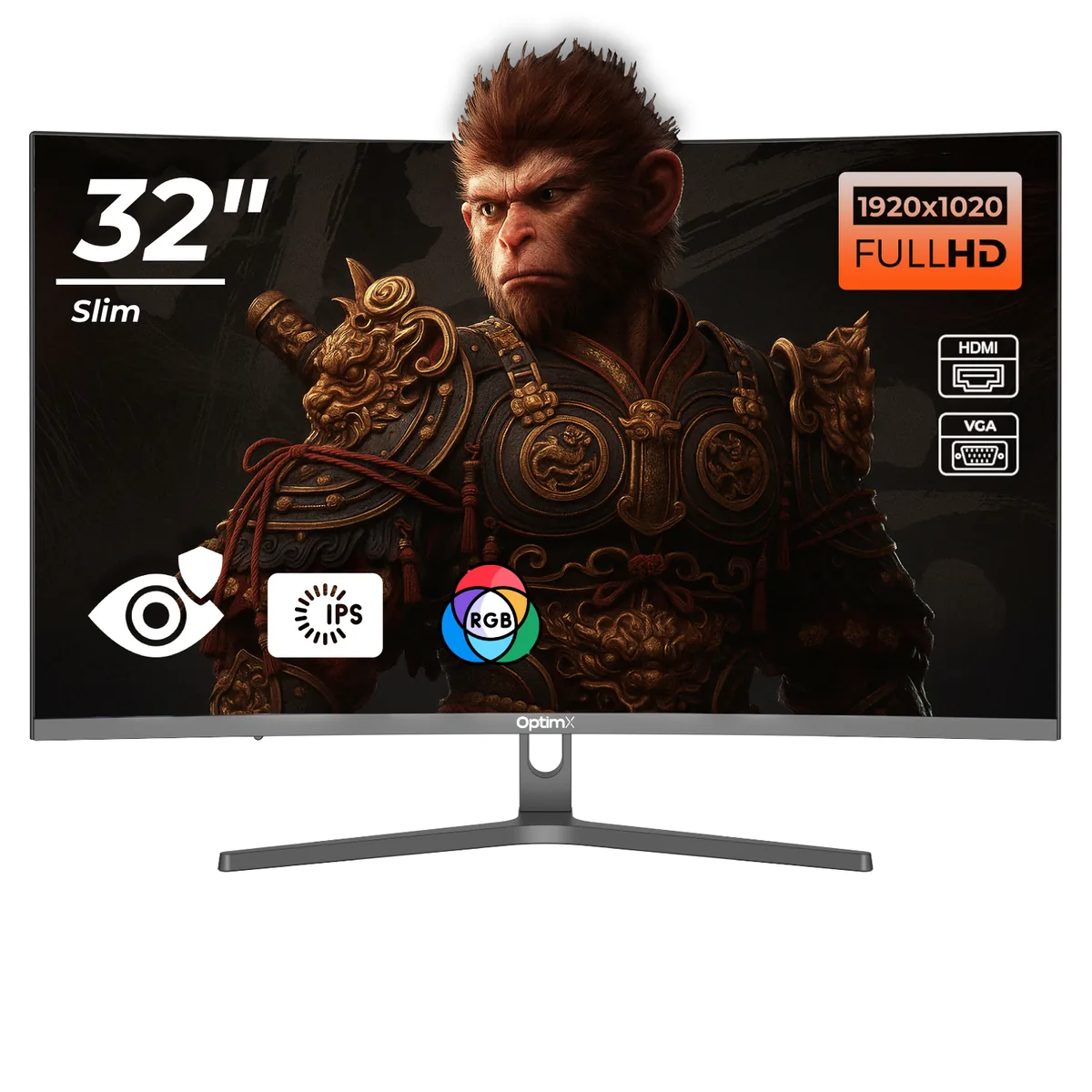 OptimX MT32J 32 Inch Curbat Full HD 75Hz RGB Light