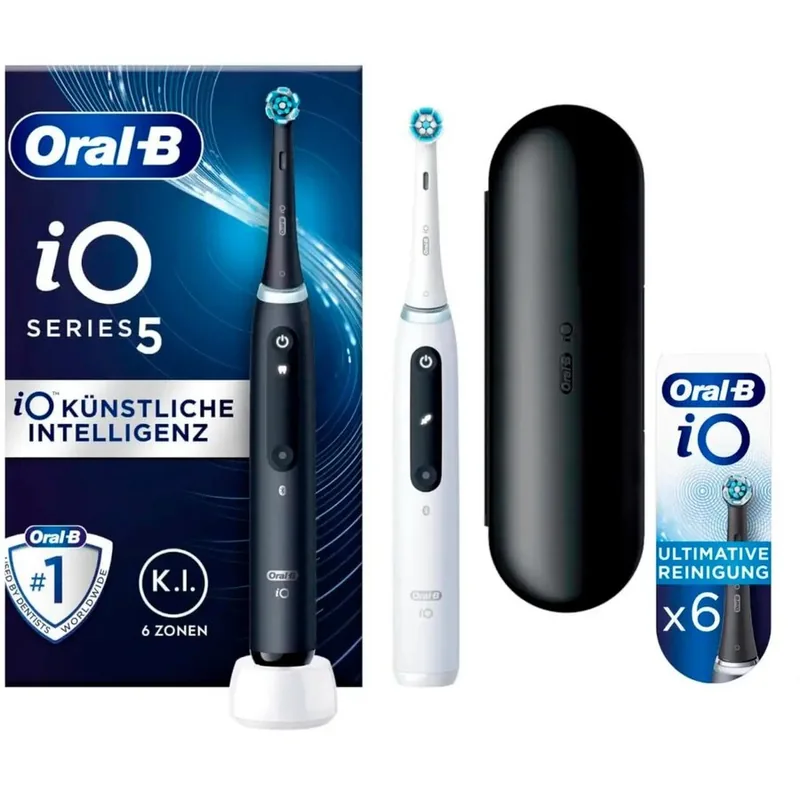 Set 2 Periute Electrice Oral-B iO Seria 5 Alb Negru