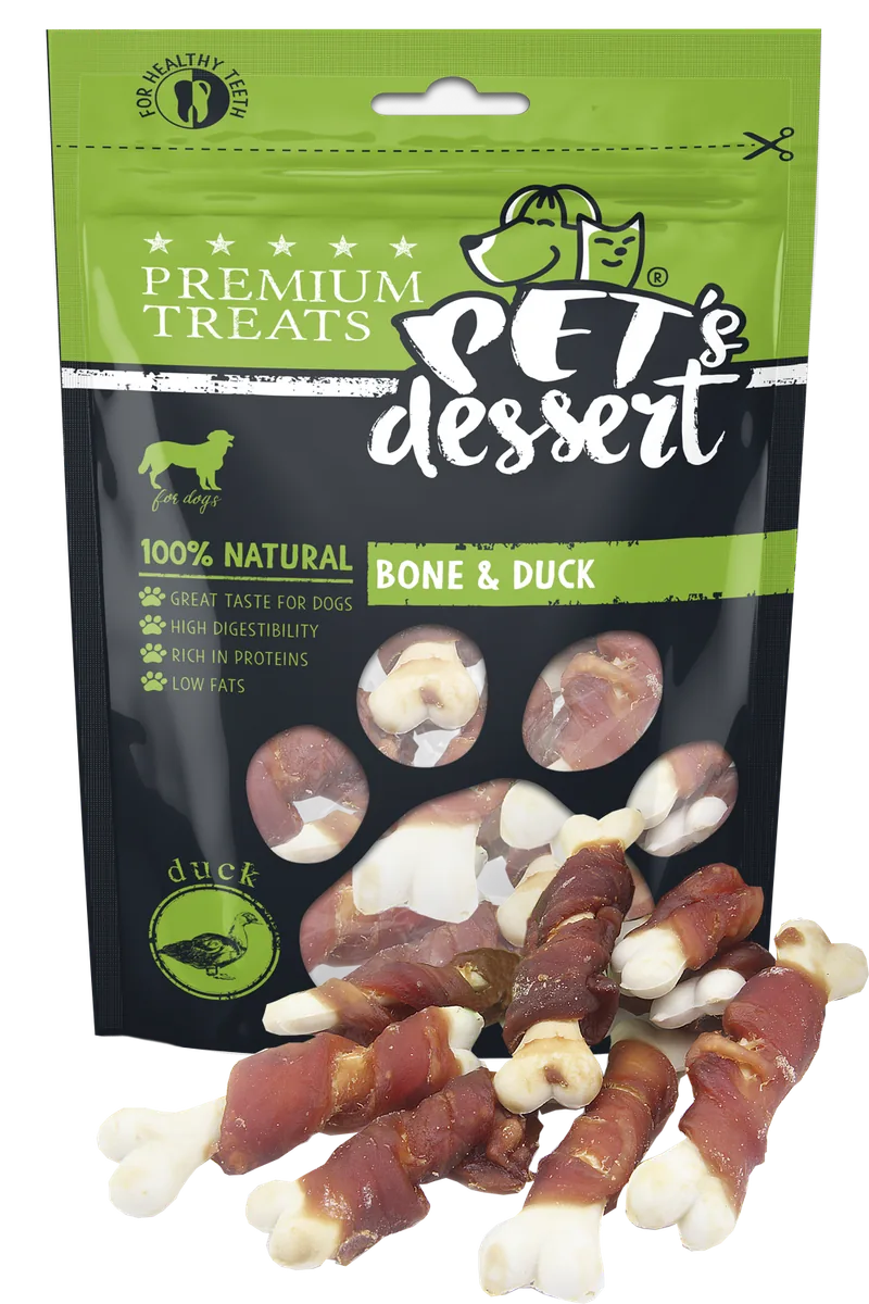 Os pentru Caini Pet's Dessert BoneDuck Rata Adulti