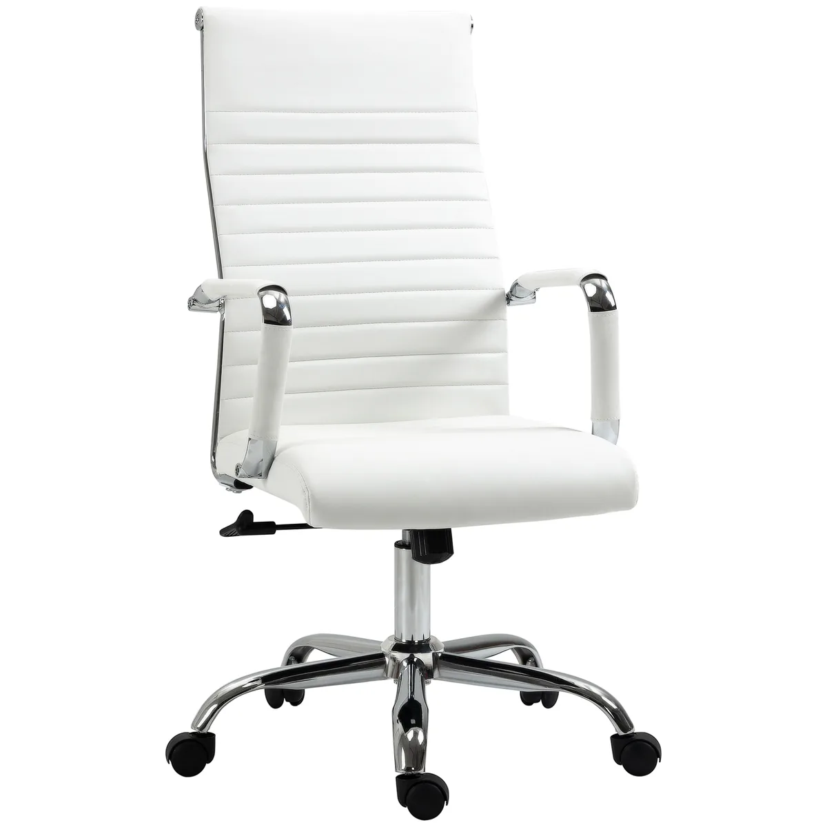 Scaun de Birou Vinsetto Ergonomic din Piele Ecologică cu Rotire si Balans Alb