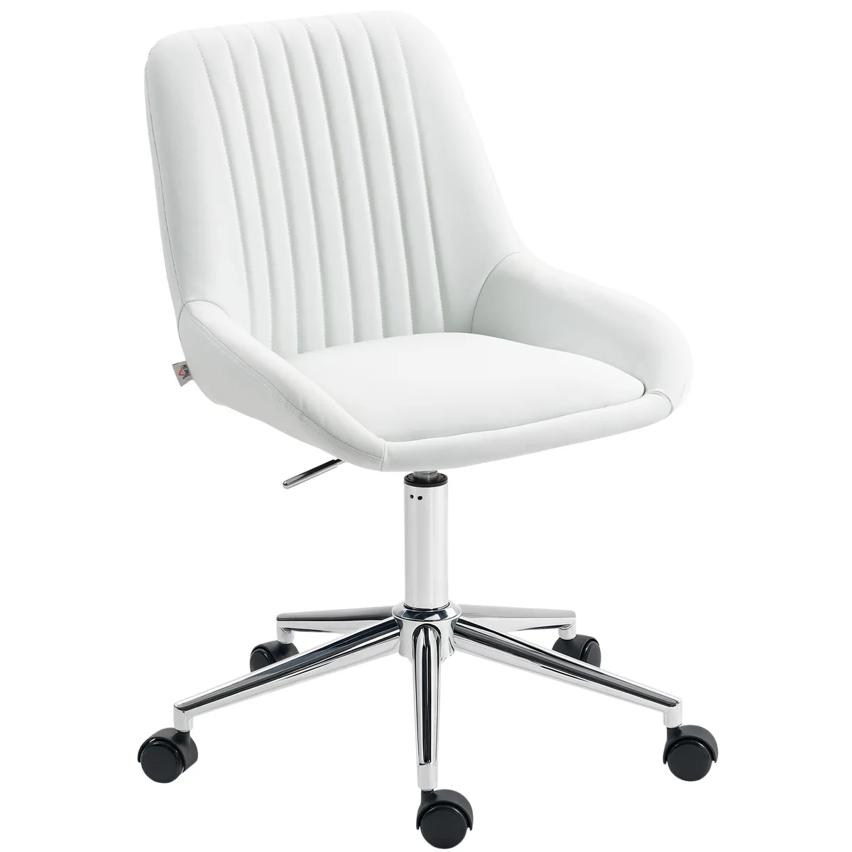 Scaun de birou Homcom fără brațe înălțime reglabilă 52x58x80-90cm alb