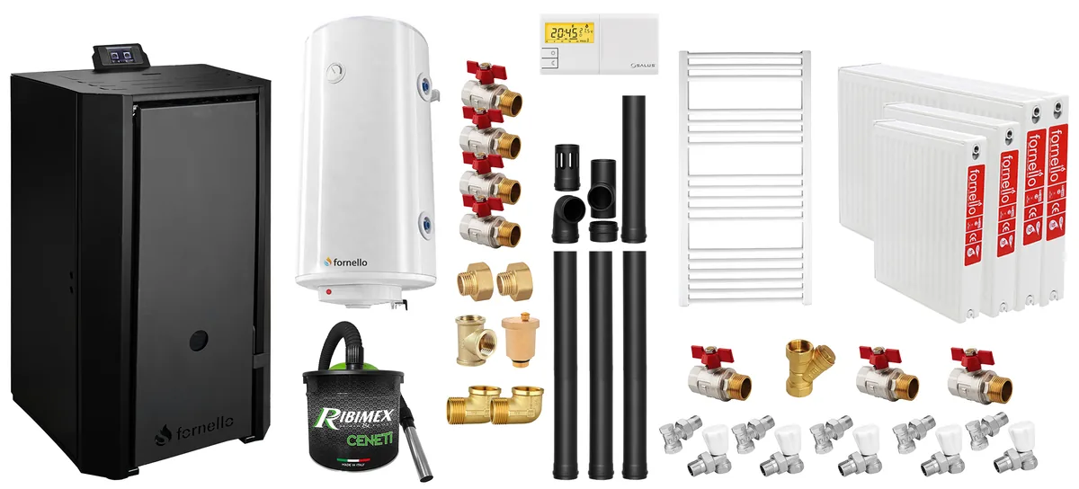 Pachet Centrala pe Peleri Fornello EVA B Black 25KW Complet