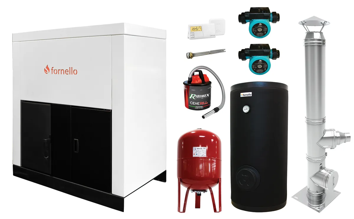 Pachet Centrala pe Peleti Fornello Eco Energy 35 kW