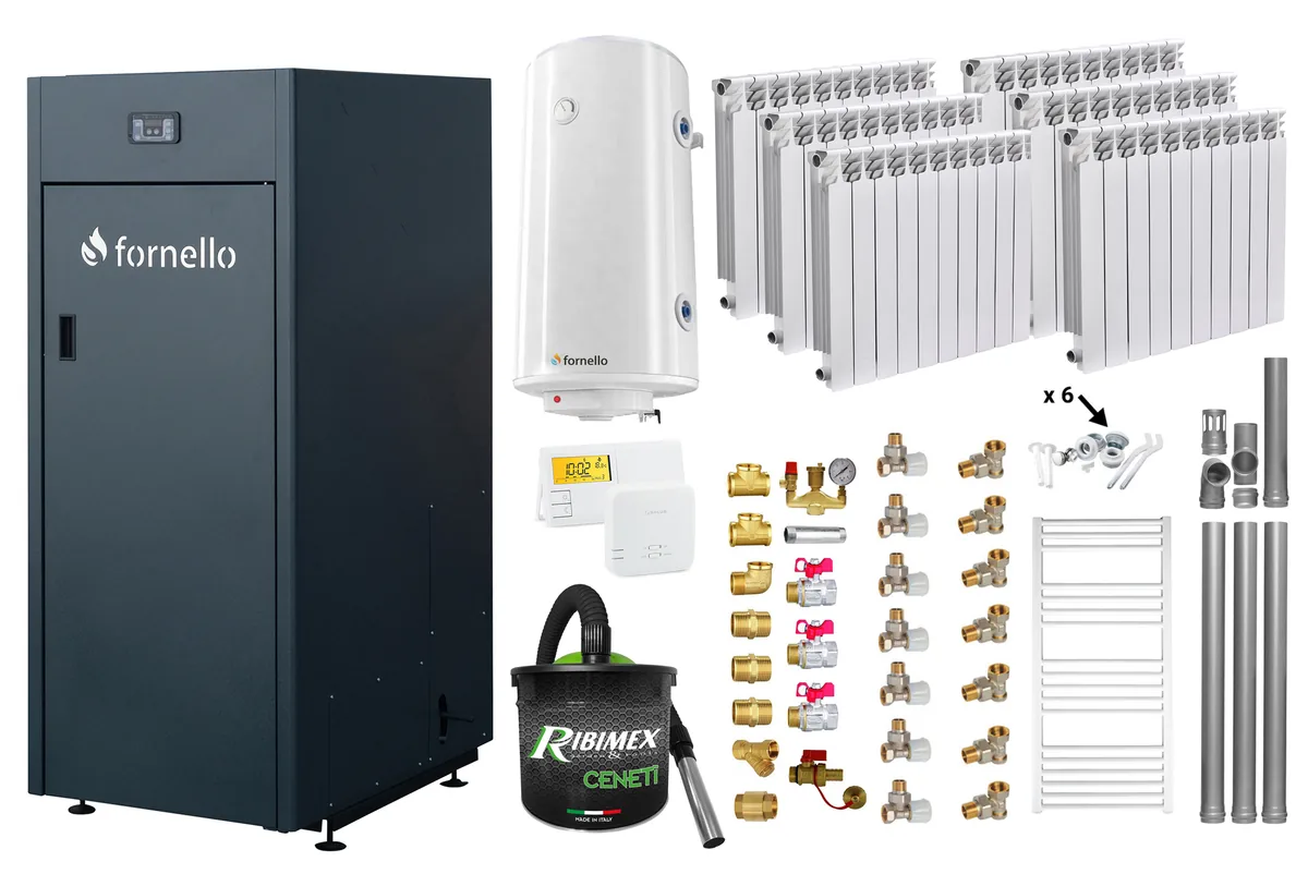 Pachet Centrala pe Peleti Fornello King Plus 25KW