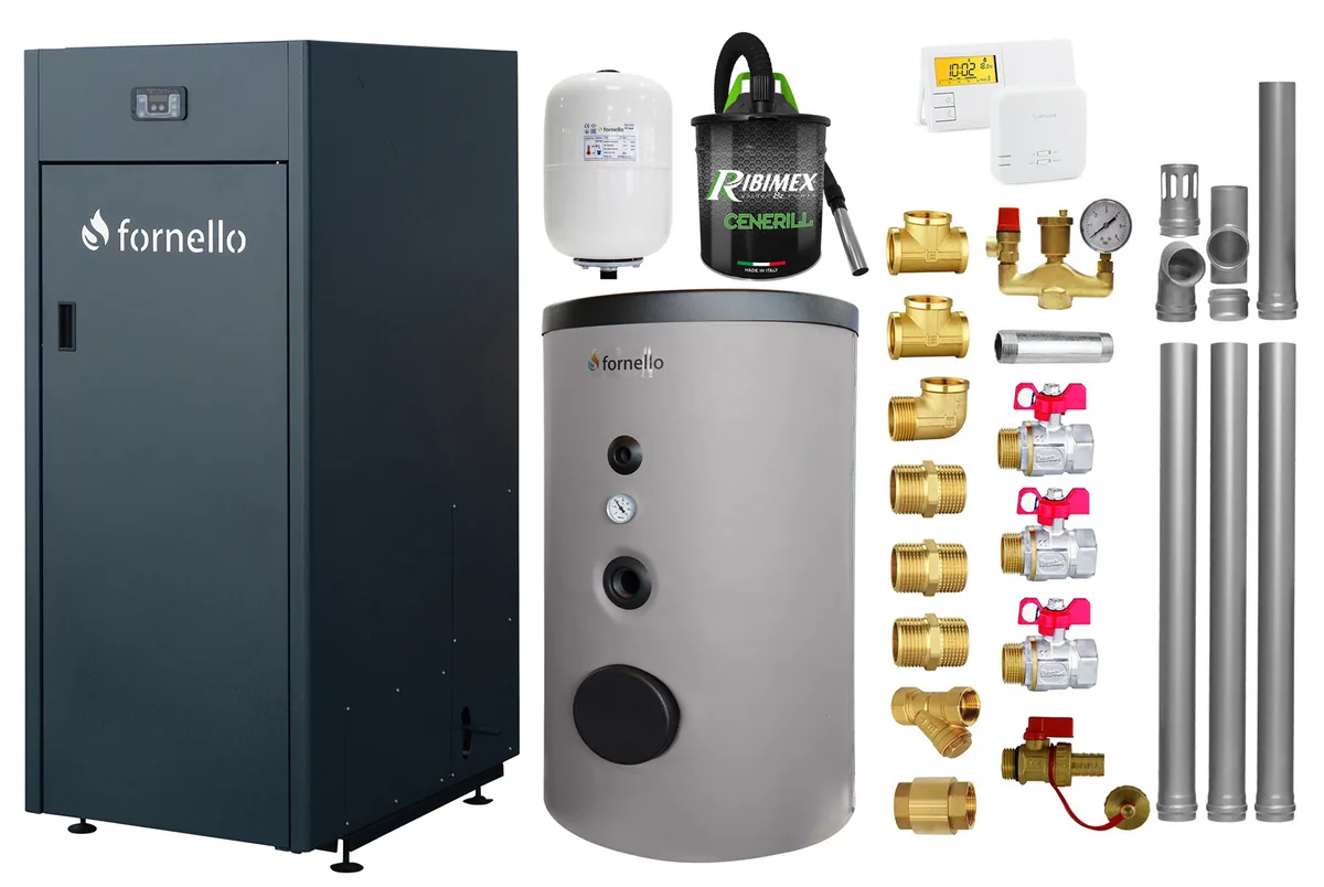 Pachet Centrala pe Peleti Fornello King Plus 25KW 7508