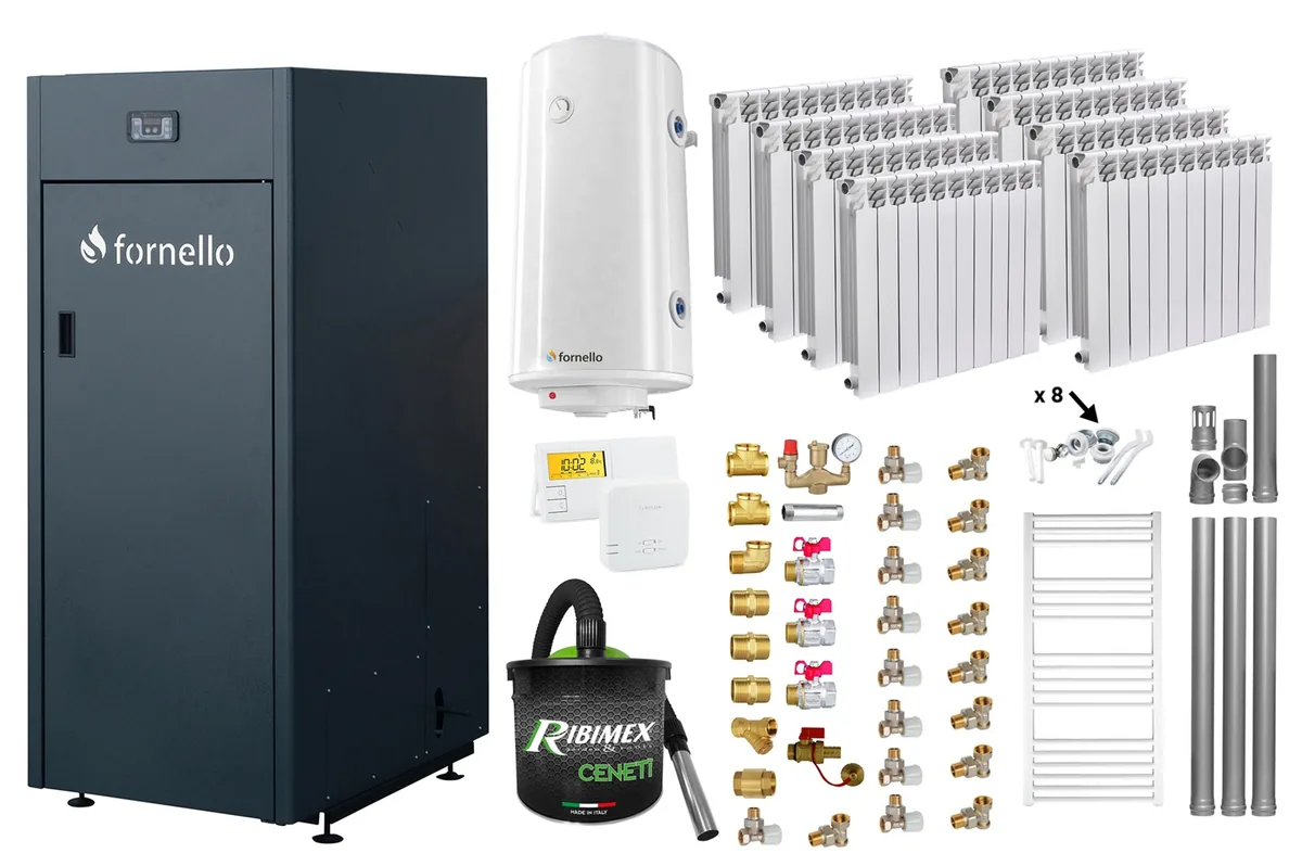 Pachet Centrala pe Peleti Fornello King Plus 30KW