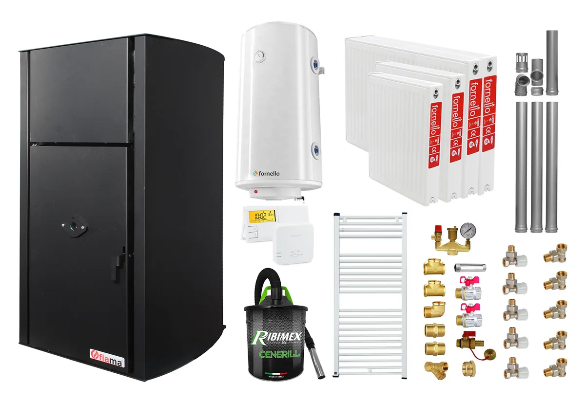 Pachet Centrala pe Pelleti Fornello Fiama Confort B 25 kW