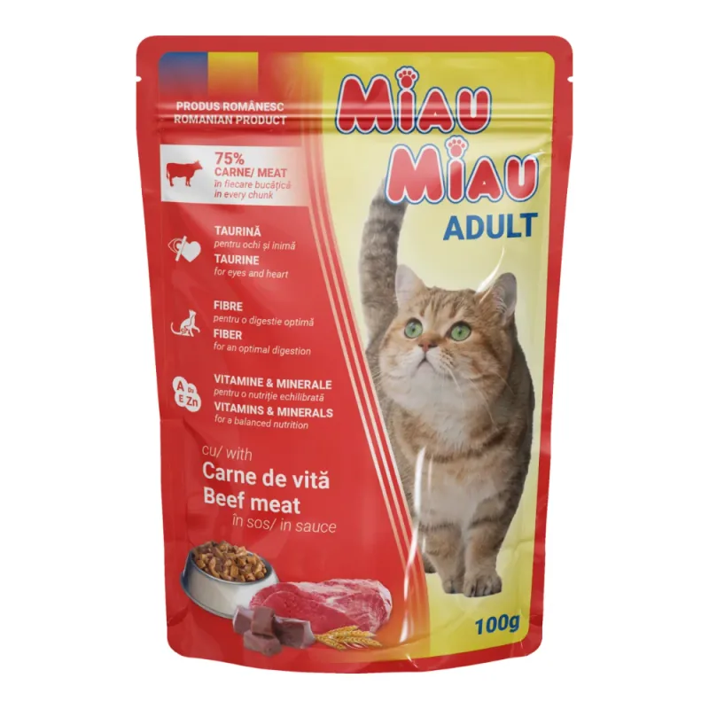 Hrana Umeda pentru Pisici Miau Miau Vita in Sos 100g Plic