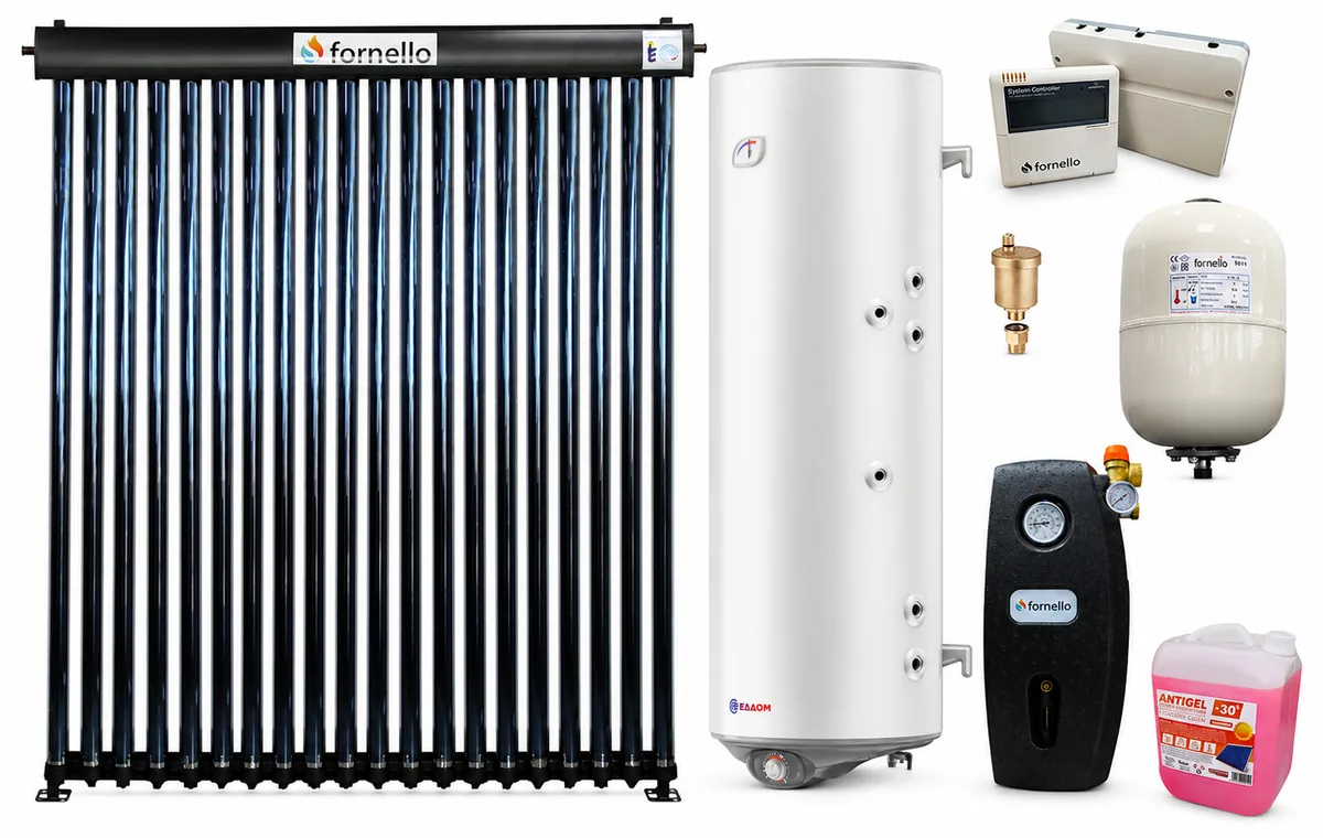 Pachet Sistem Solar Presurizat Fornello 20 Tuburi Heat Pipe Boiler Eldom 150L
