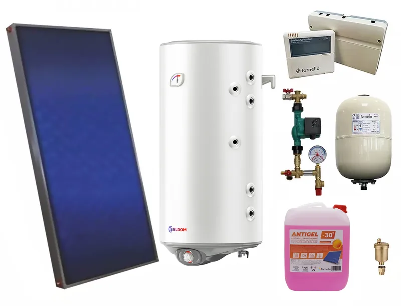 Pachet Sistem Solar Presurizat Sunsystem PK Select FP 2.0 Boiler Eldom 100L 2S