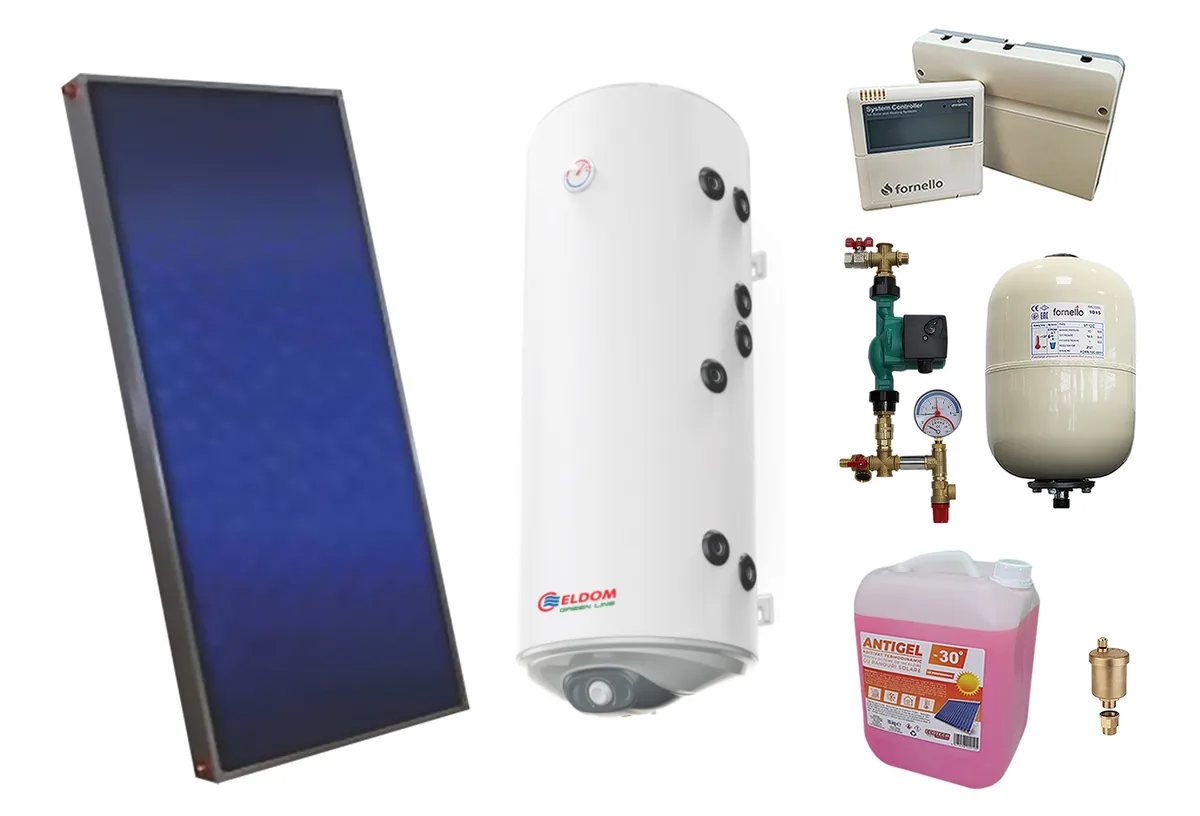 Pachet Sistem Solar Presurizat Sunsystem PK SL FP 2.0 Boiler Eldom 120L 2S