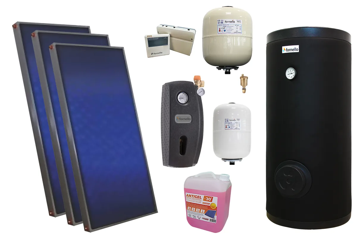 Pachet Solar 3 Panouri Sunsystem PK Select FP 2.0 Fornello SOL200 2S Presurizat