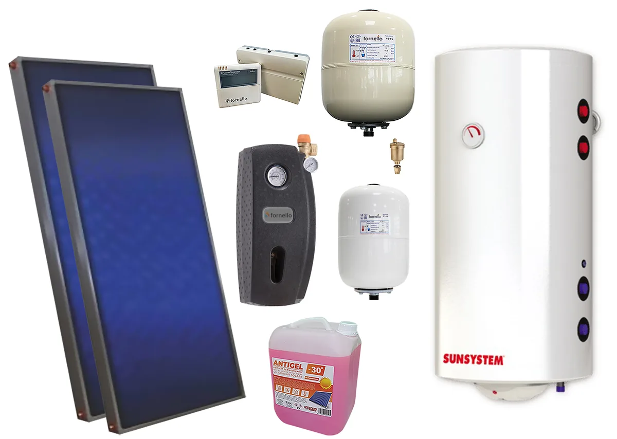 Pachet Solar Presurizat Sunsystem 2x Panou PK SL FP 2.0 Boiler BB NL2 150 PRL 2S