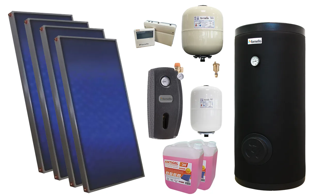 Pachet Solar Presurizat Sunsystem 4 Panouri PK SL FP 2.0 Boiler Fornello 300L