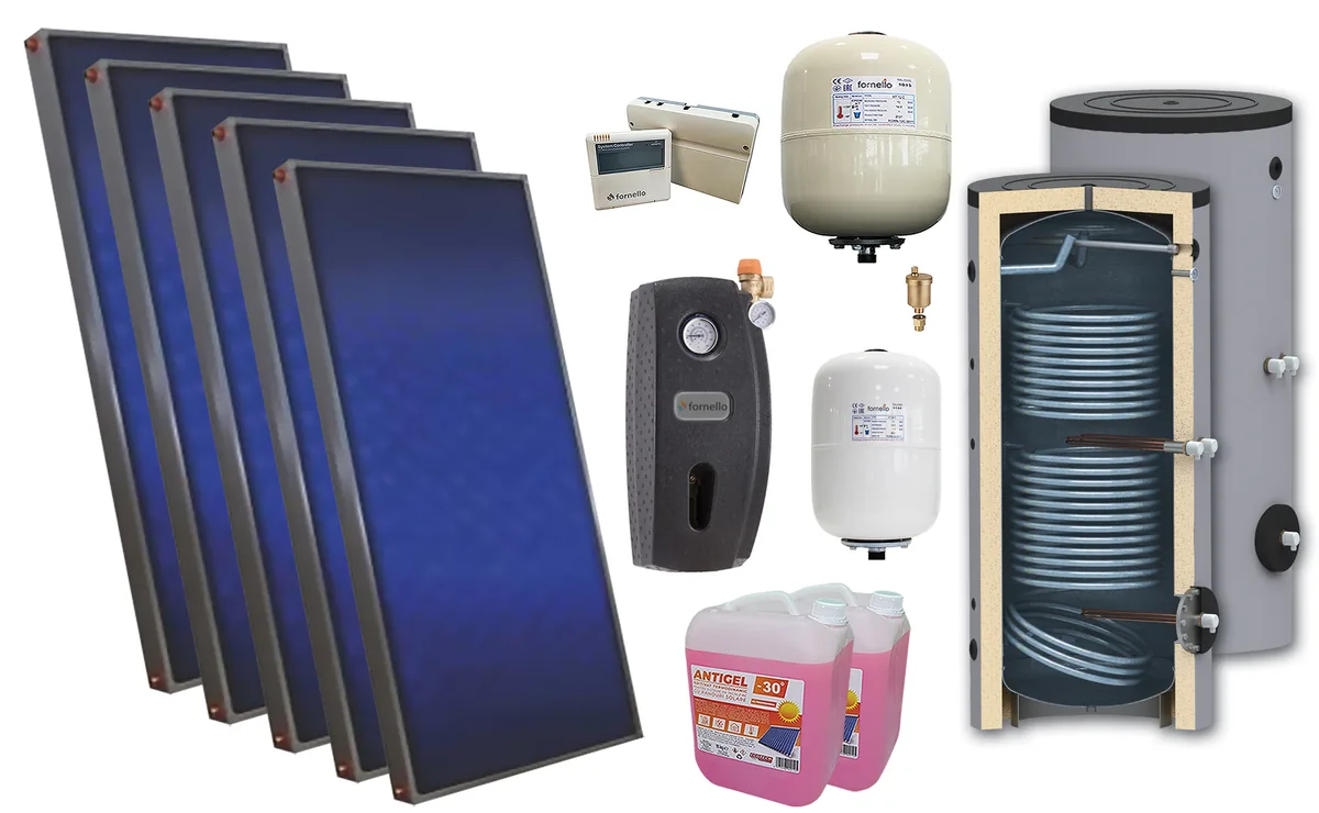Pachet Solar Presurizat Sunsystem 5x PK SL FP 2.0 Boiler SON 500 2S