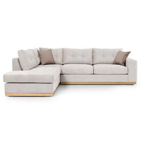 Pako World Coltar Dreapta Boston Crem Mocha Natural 280x225x95cm - imagine 3