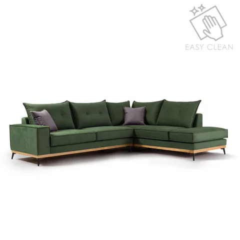 Pako World Luxury II Coltar Stanga Verde Inchis Gri Inchis Negru 290x235x90cm - imagine 2