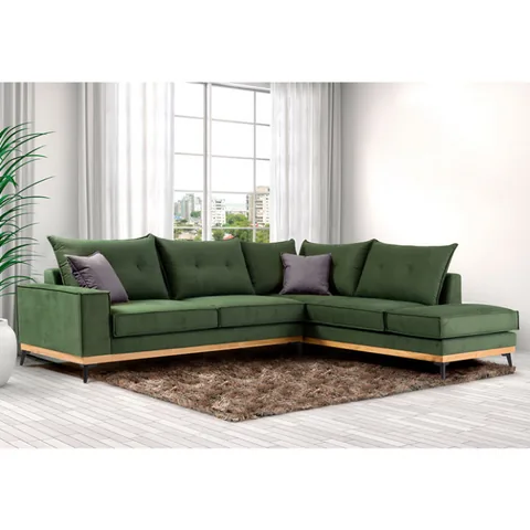 Pako World Luxury II Coltar Stanga Verde Inchis Gri Inchis Negru 290x235x90cm - imagine 3