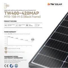 Panou Fotovoltaic TW Solar 410W Monocristalin Rama Neagra
